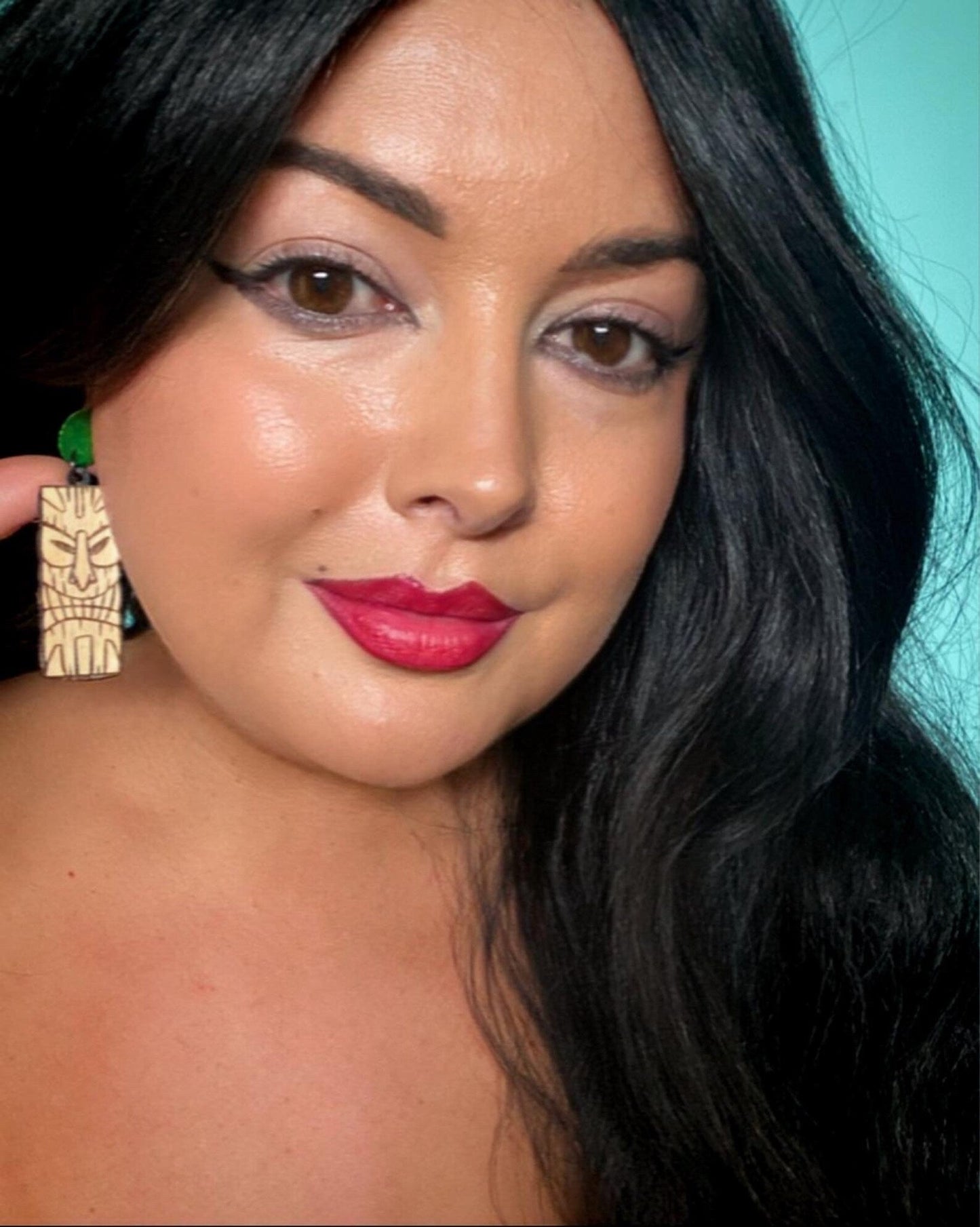 Bamboo Tiki Earrings. Bamboo and Acrylic Tiki Earrings. MCM style. Tiki Bar Exotica. Polynesian inspired 1950’s Tiki Style. Kitsch Earrings. - Rockabilly Australia Pty Ltd