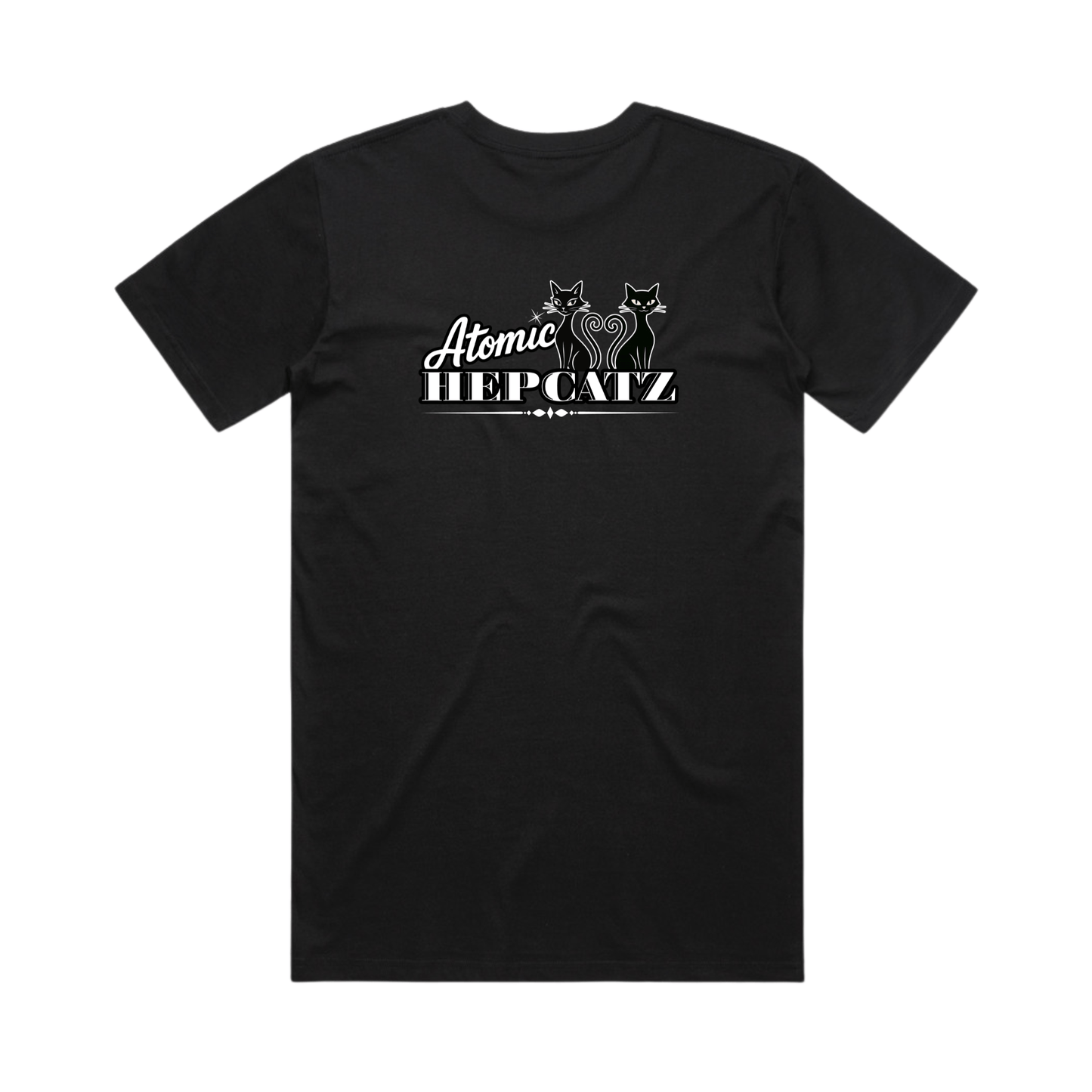 Black Atomic Hepcatz Unisex Crew Tee - Rockabilly Australia Pty Ltd