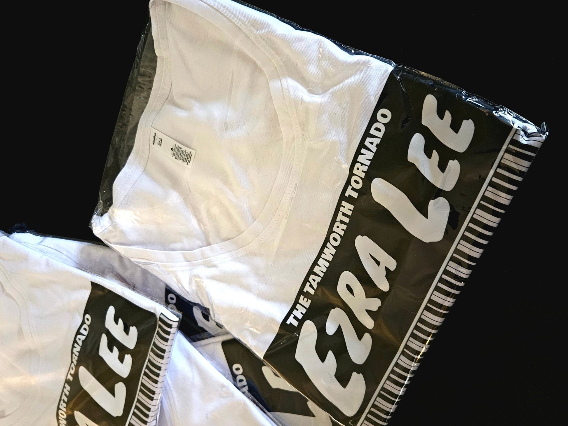 "Ezra Lee" (Limited Edition) Ladies White Scoop Neck Tee - Rockabilly Australia Pty Ltd