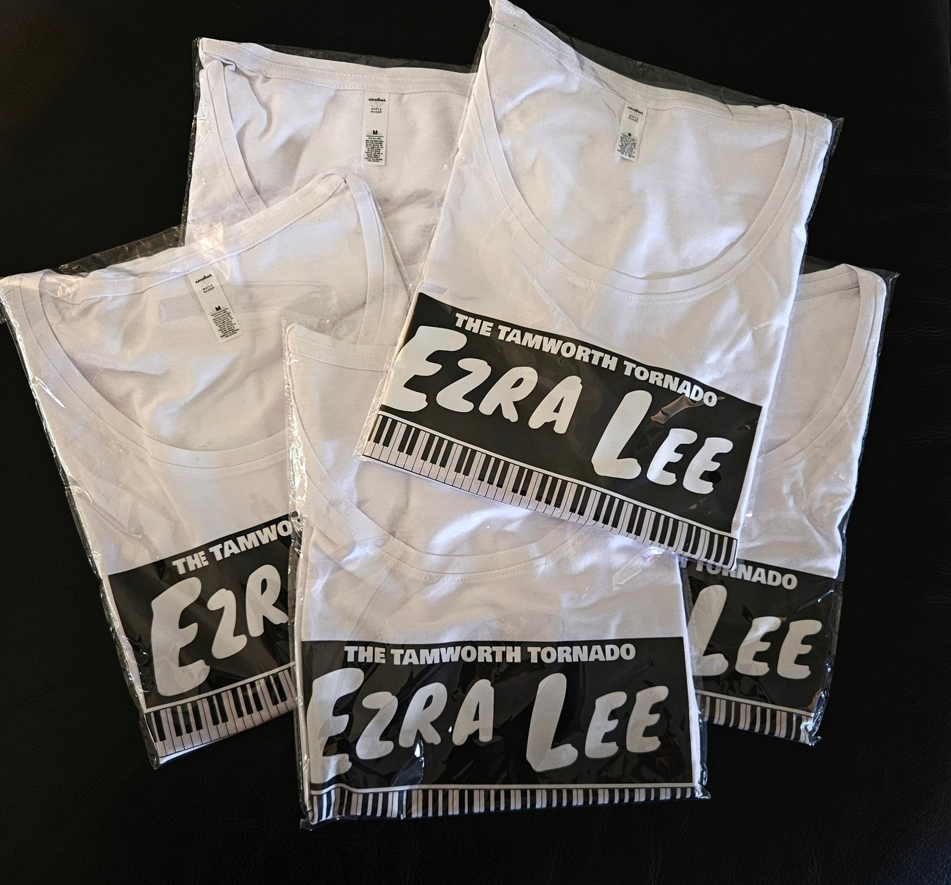 "Ezra Lee" (Limited Edition) Ladies White Scoop Neck Tee - Rockabilly Australia Pty Ltd