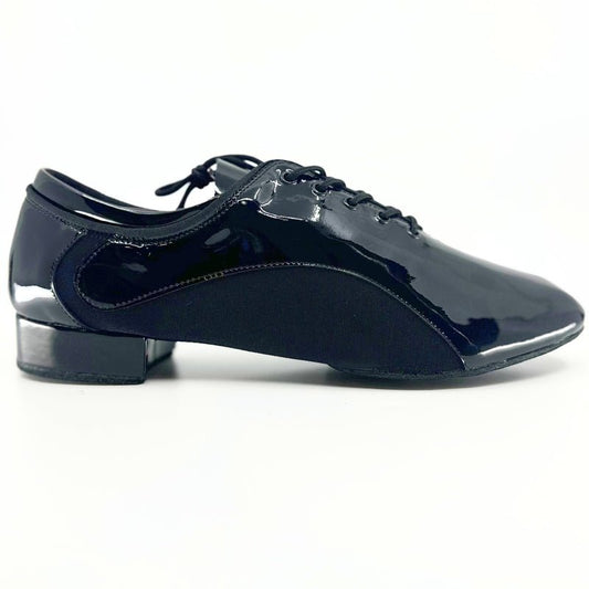 Gentlemen's, Classic, BlackPatent Leather, Lace Up, Split - sole, High Performance, Standard, Dance Shoe - (20M105) - Rockabilly Australia Pty Ltd