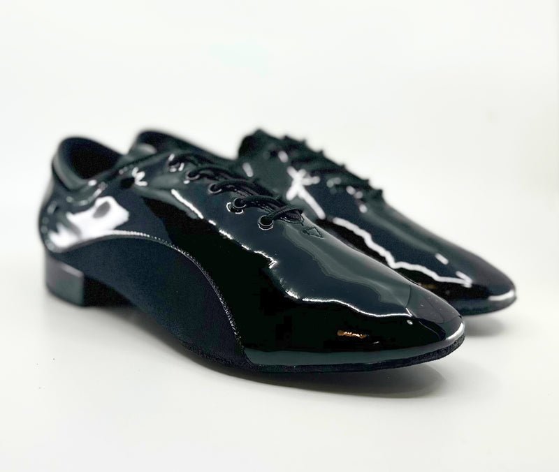 Gentlemen's, Classic, BlackPatent Leather, Lace Up, Split - sole, High Performance, Standard, Dance Shoe - (20M105) - Rockabilly Australia Pty Ltd