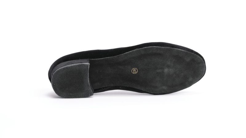 Gentlemen's, Vintage Inspired, Jet Black Velvet Loafer Dance Shoe - (7795) - Rockabilly Australia Pty Ltd