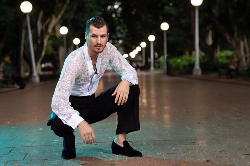 Gentlemen's, Vintage Inspired, Jet Black Velvet Loafer Dance Shoe - (7795) - Rockabilly Australia Pty Ltd