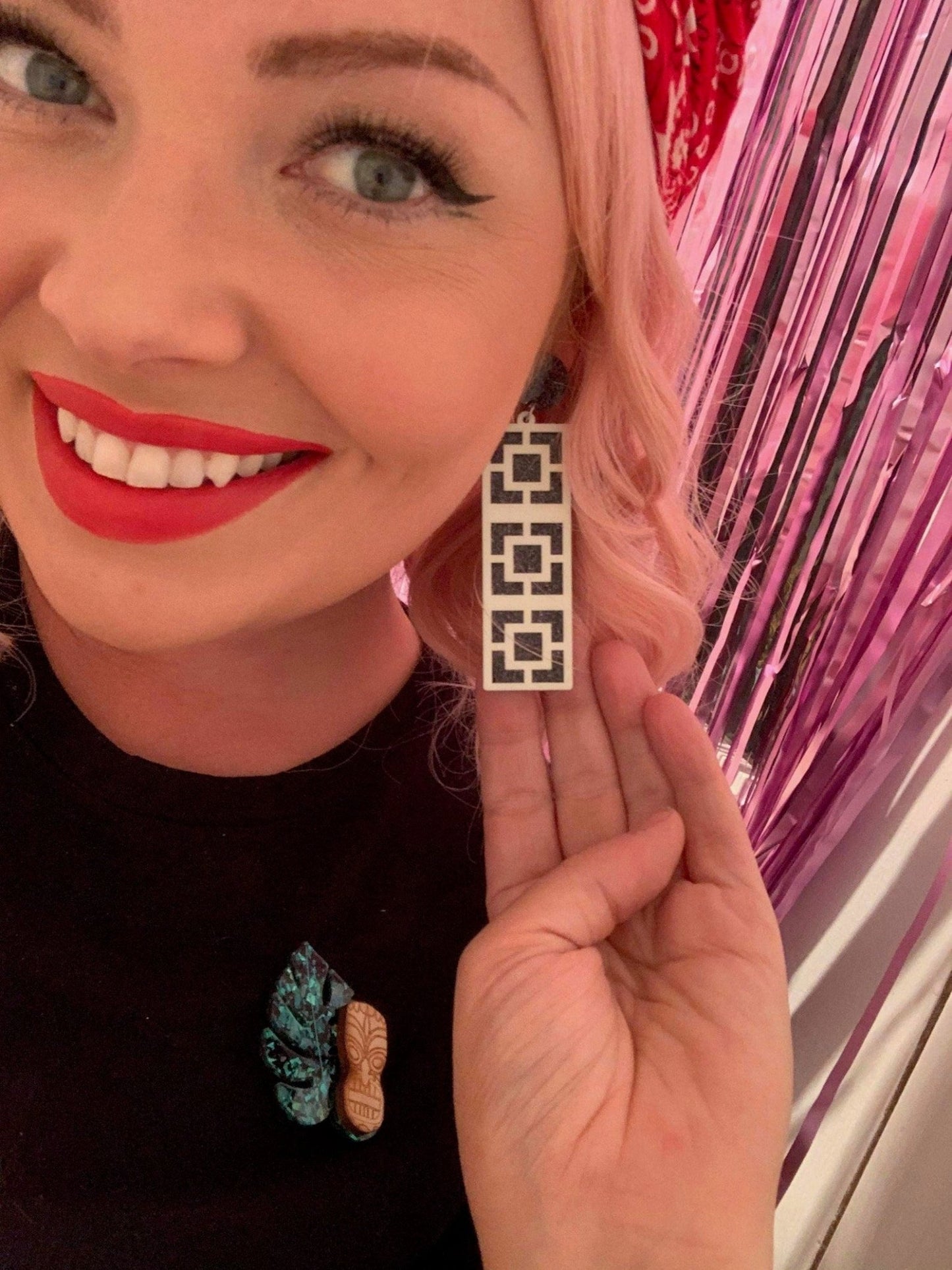 Glow in the Dark Breeze Blocks Acrylic Earrings - Vista - Vue - Rockabilly Australia Pty Ltd