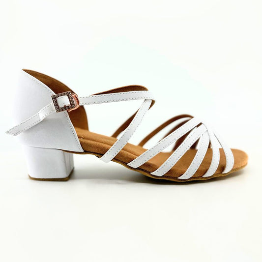 Juvenile Girl's High Performance Latin Sandal In White - (FIRE) - Rockabilly Australia Pty Ltd
