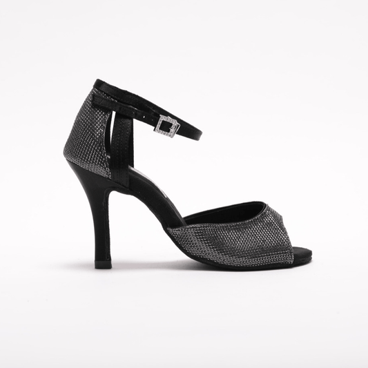 Ladies Black and Silver High Performance Dance Sandal - (S241) - Rockabilly Australia Pty Ltd