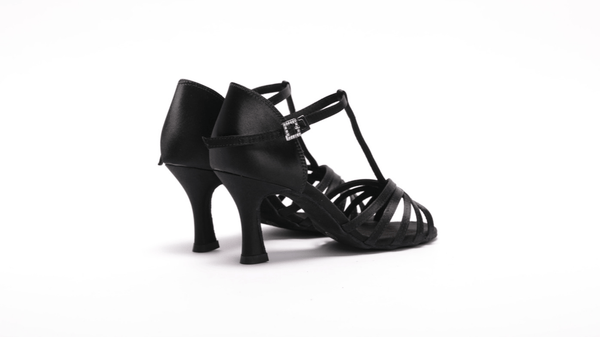 Ladies, Classic T - Bar, 5 Strap Vamp, 3 Inch Flared Heel, Latin Dance Shoe (Available in 3 Colours) - (S23B1) - Rockabilly Australia Pty Ltd