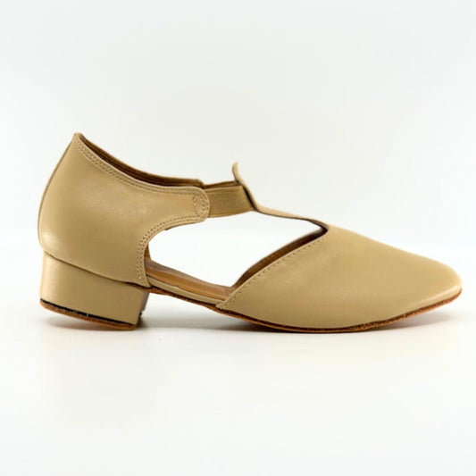 Ladies, Classic T - Bar, Close Toe, Character Shoe in Tan Vegan Leather - (6605T) - Rockabilly Australia Pty Ltd
