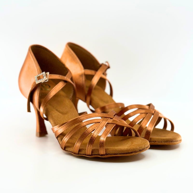 Ladies, Classic Under Strap, 5 Strap Vamp, 2.5 Inch Flared, Latin Dance Shoe - (S23TU) - Rockabilly Australia Pty Ltd