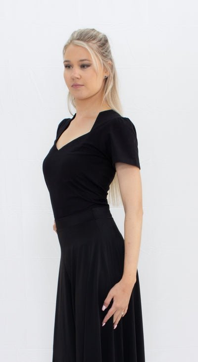 Ladies Rockabilly Top in Black - (TP204B) - Rockabilly Australia Pty Ltd