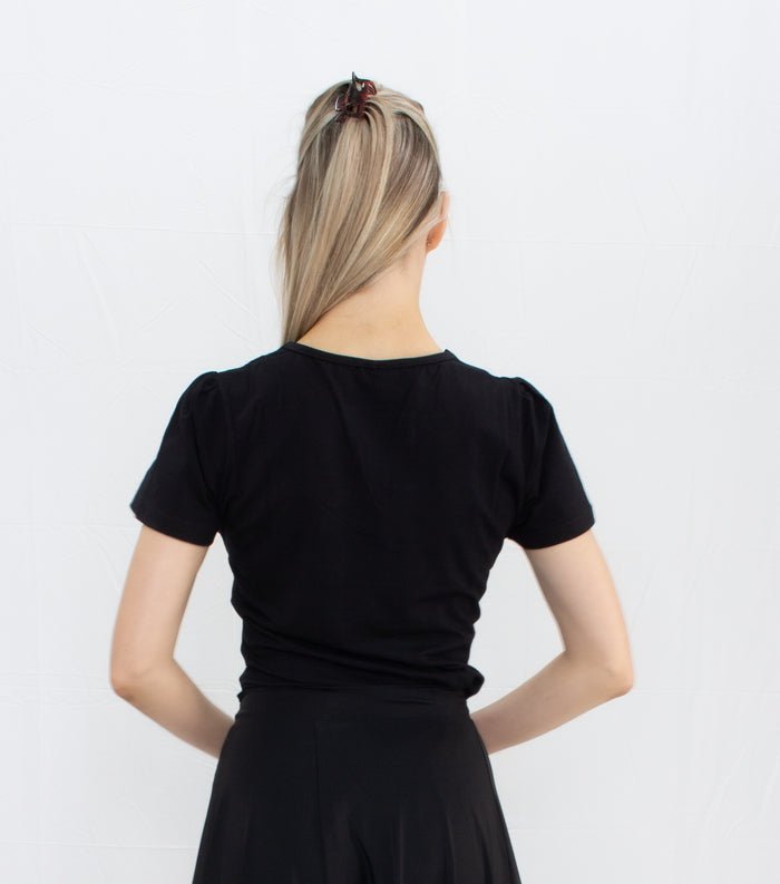 Ladies Rockabilly Top in Black - (TP204B) - Rockabilly Australia Pty Ltd