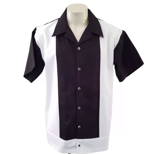 Men’s Rocco Lounge Shirt – Black & White - Rockabilly Australia Pty Ltd