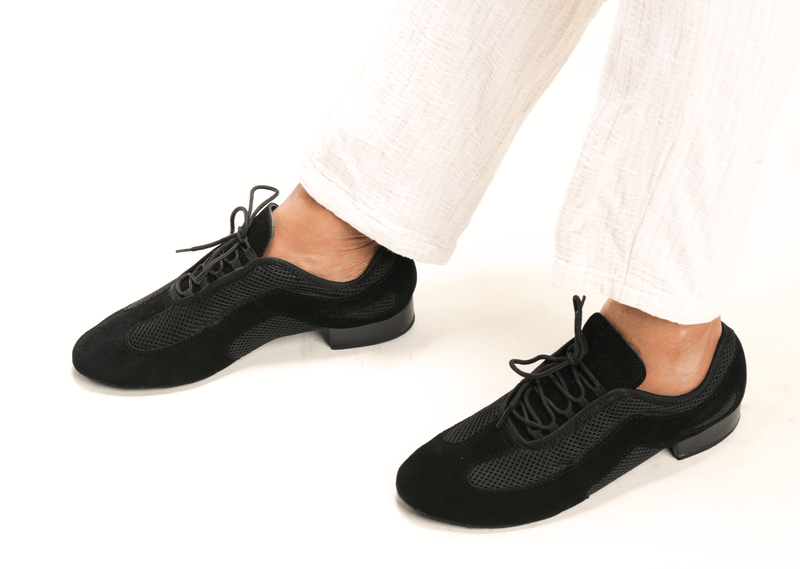 Mens, Suede leather and Mesh panelling, Split sole, 1 Inch Standard Heel, High Performance Dance Shoe - (9901) - Rockabilly Australia Pty Ltd