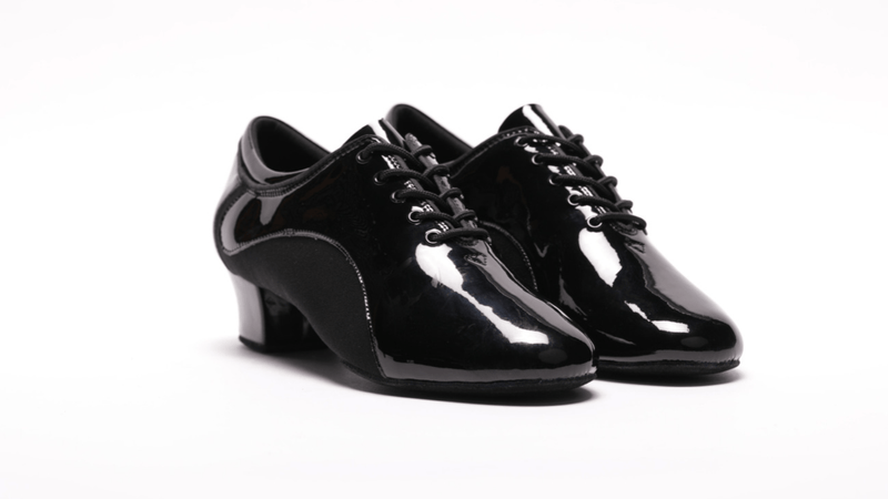 Men's, Unique, Patent Leather and Oxford, Stretch Canvas, 2 Inch Cuban Heel, Spilt - Sole, Latin Dance Shoe - (20M103) - Rockabilly Australia Pty Ltd
