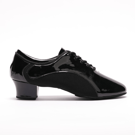 Men's, Unique, Patent Leather and Oxford, Stretch Canvas, 2 Inch Cuban Heel, Spilt - Sole, Latin Dance Shoe - (20M103) - Rockabilly Australia Pty Ltd