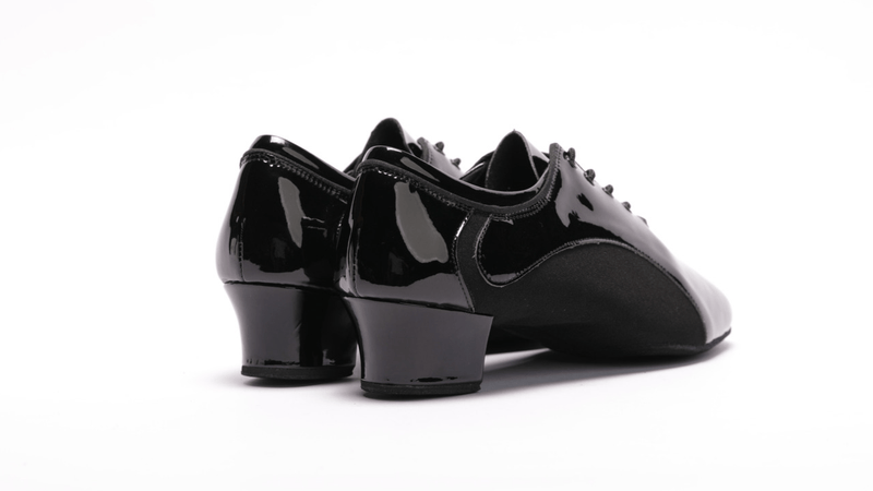 Men's, Unique, Patent Leather and Oxford, Stretch Canvas, 2 Inch Cuban Heel, Spilt - Sole, Latin Dance Shoe - (20M103) - Rockabilly Australia Pty Ltd