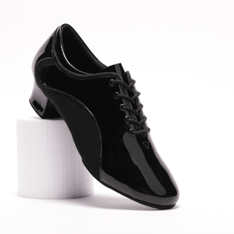 Men's, Unique, Patent Leather and Oxford, Stretch Canvas, 2 Inch Cuban Heel, Spilt - Sole, Latin Dance Shoe - (20M103) - Rockabilly Australia Pty Ltd