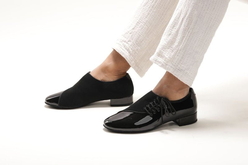 Mens Unique, Suede and Patent Leather, Standard Dance Shoe - (7778) - Rockabilly Australia Pty Ltd
