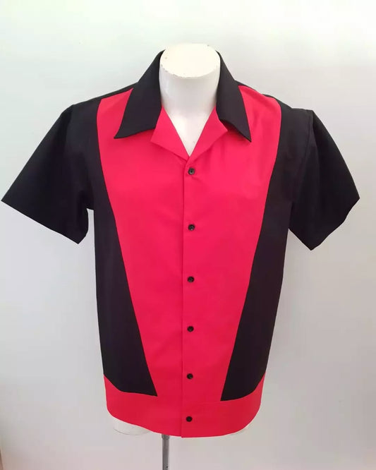Men’s Vincenzo Lounge Shirt – Red & Black - Rockabilly Australia Pty Ltd