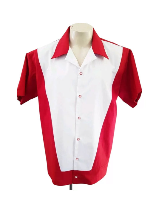 Men's Vincenzo Lounge Shirt – Red & White - Rockabilly Australia Pty Ltd