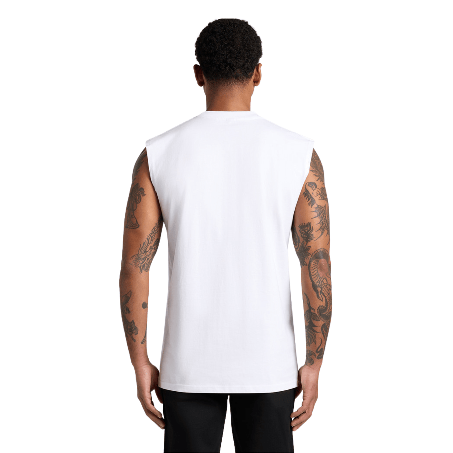 Rockabilly Australia Men's Tank Top with Cream Logo in White (5073) - Rockabilly Australia Pty Ltd