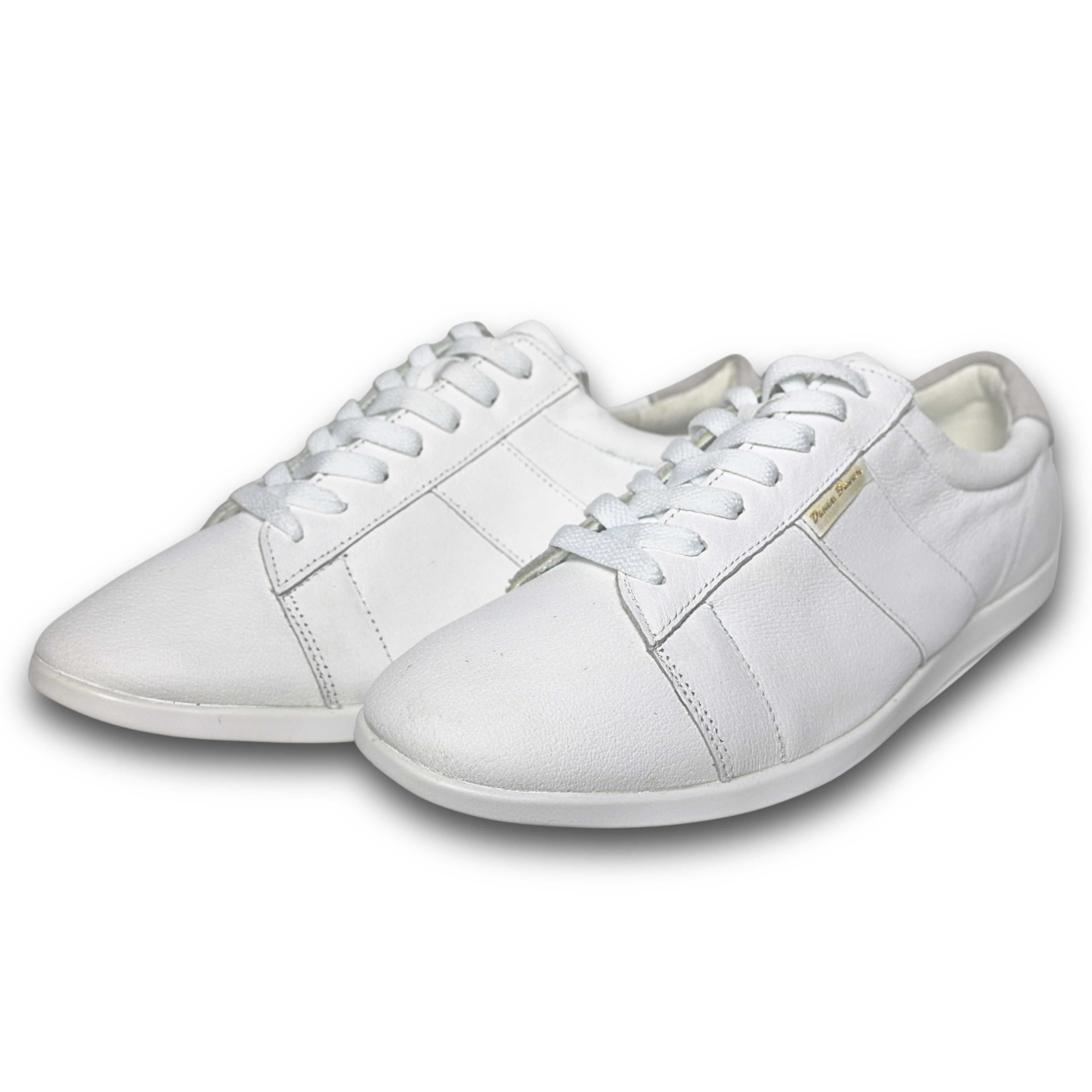 Men's White Leather Dance Sneakers with Dual Pivot Point, Spin Spots & Flexible, Smooth Sole - (2305W) - Rockabilly Australia Pty Ltd