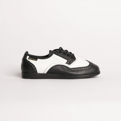 Ladies, Classic, Brogue, Wingtip, Black And White Leather, with Dual Pivot Point, Spin Spots and Ultra flexible Smooth Sole, Dance Shoe - (7821BW-1)