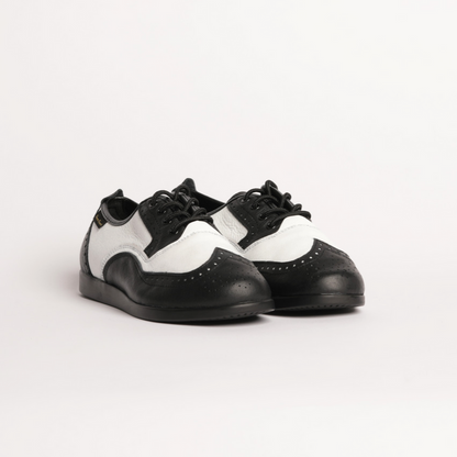 Ladies, Classic, Brogue, Wingtip, Black And White Leather, with Dual Pivot Point, Spin Spots and Ultra flexible Smooth Sole, Dance Shoe - (7821BW-1)