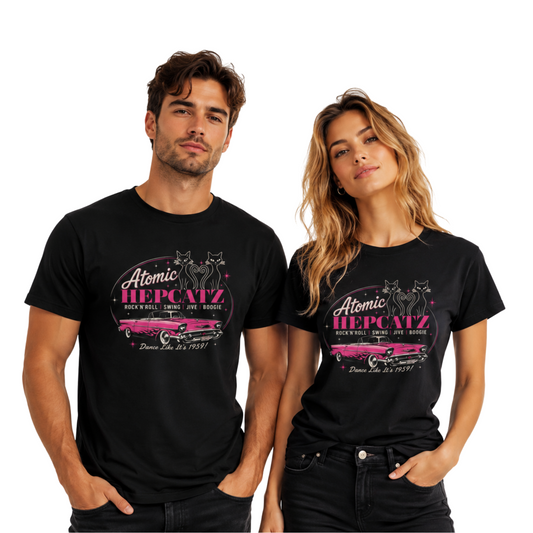 Atomic Hepcatz "Pink Cadillac" Unisex Tee - Rockabilly Australia Pty Ltd