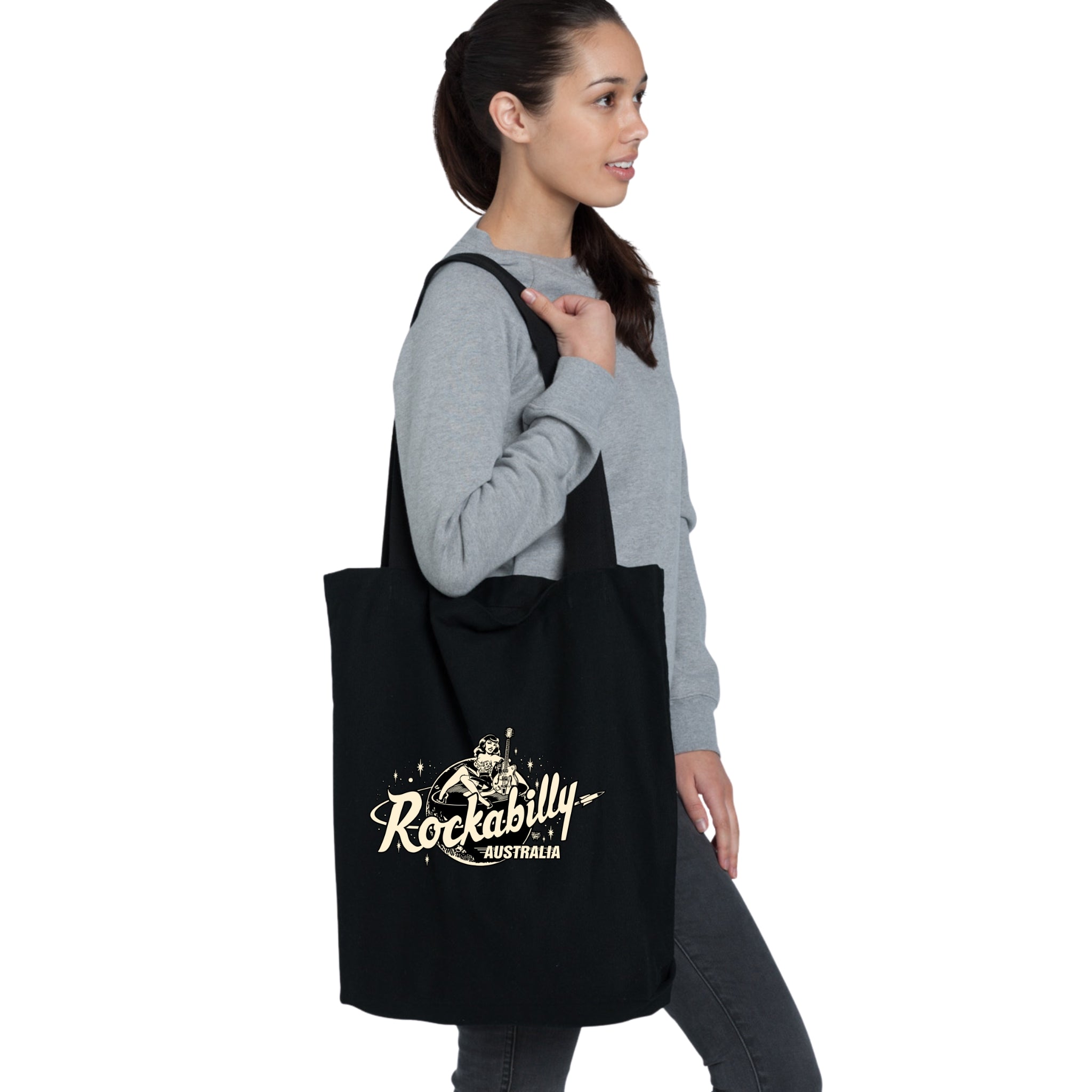 Rockabilly Australia Tote Bag with Cream Logo