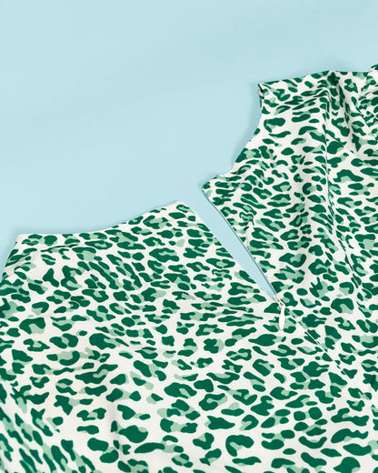 Ophia Bubblegum Collection - The Mint Chocolate Leopard Dress - Rockabilly Australia Pty Ltd
