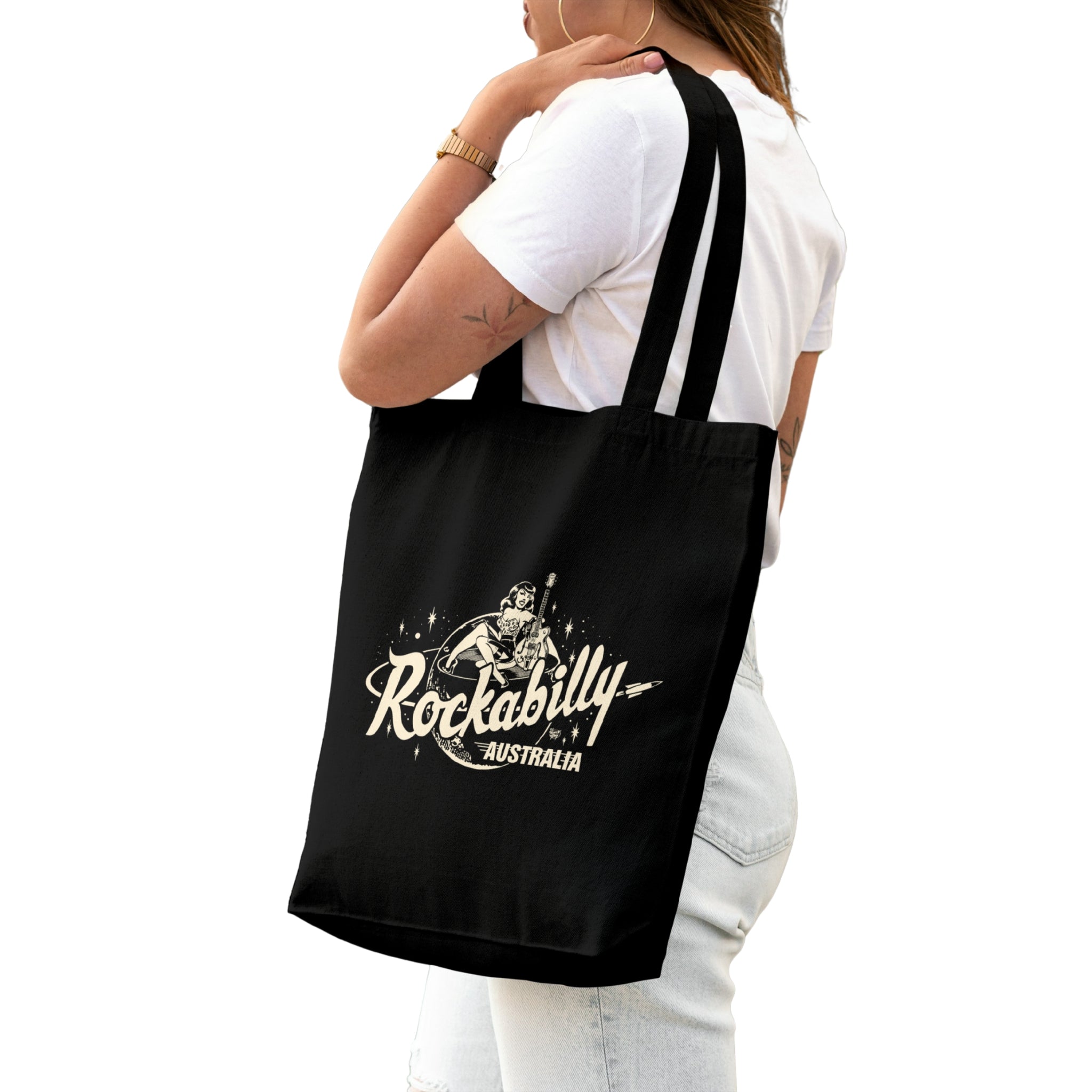Rockabilly Australia Tote Bag with Cream Logo
