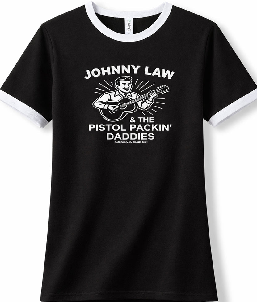 Ladies "Johnny Law" Ringer Tee - Rockabilly Australia Pty Ltd
