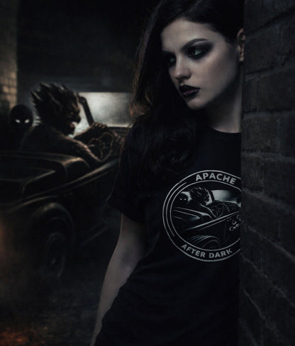 Ladies "Apache After Dark" Tee - Apache Designs - Rockabilly Australia Pty Ltd