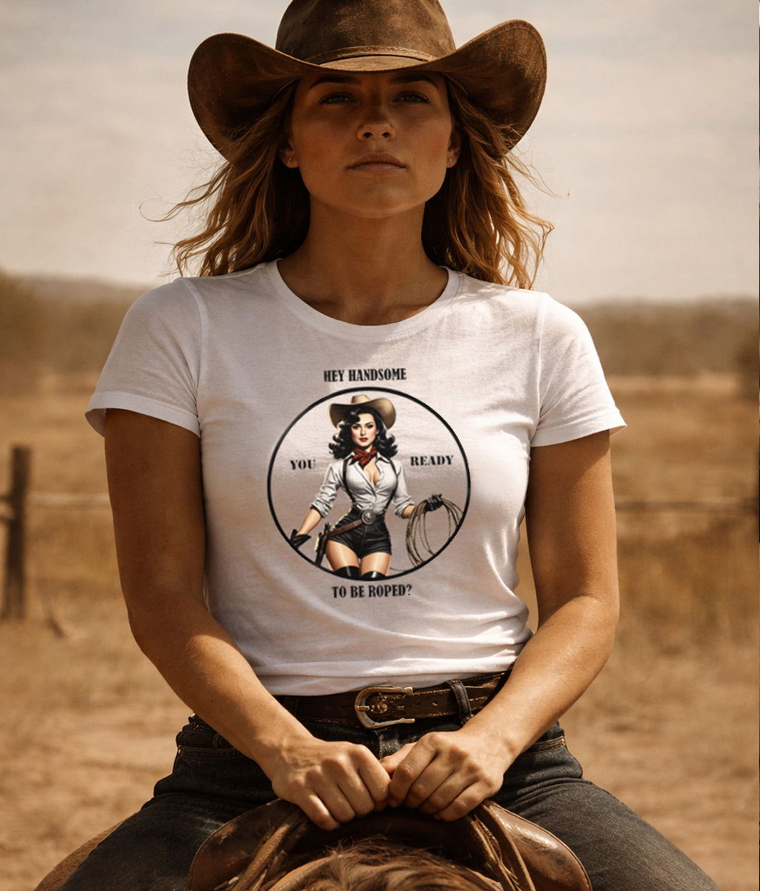 Ladies "Hey Handsome Tee" - Apache Designs - Rockabilly Australia Pty Ltd