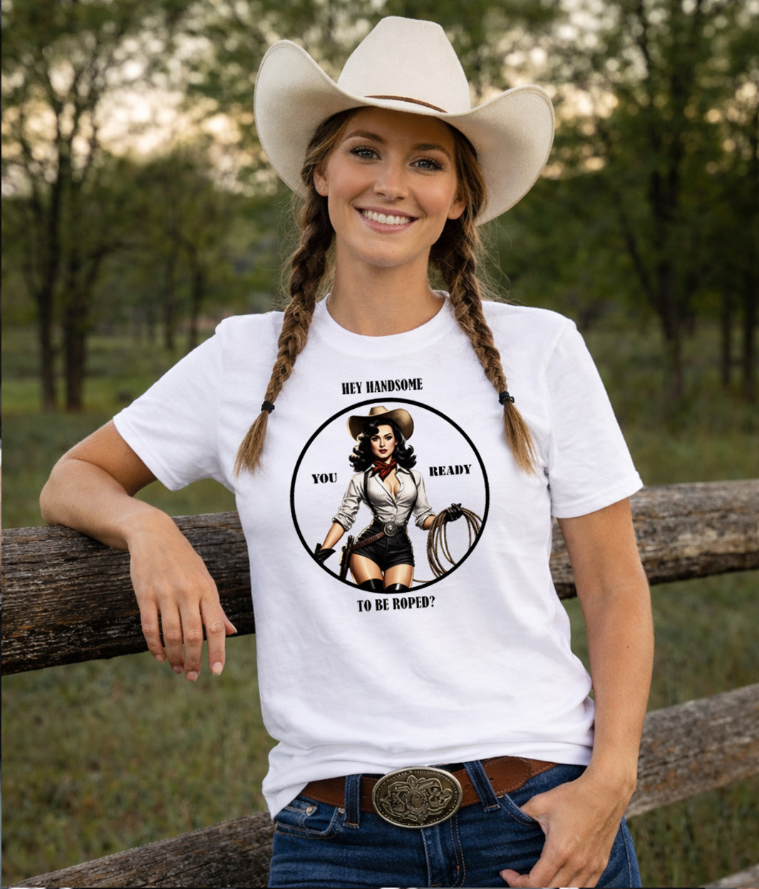Ladies "Hey Handsome Tee" - Apache Designs - Rockabilly Australia Pty Ltd