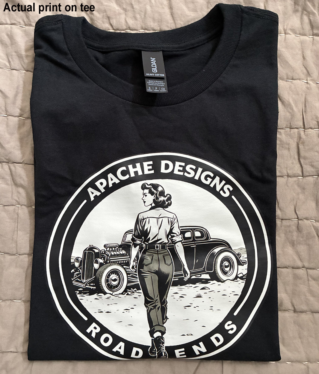 Ladies "Road Ends" Tee - Apache Designs - Rockabilly Australia Pty Ltd