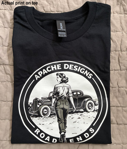 Ladies "Road Ends" Tee - Apache Designs - Rockabilly Australia Pty Ltd