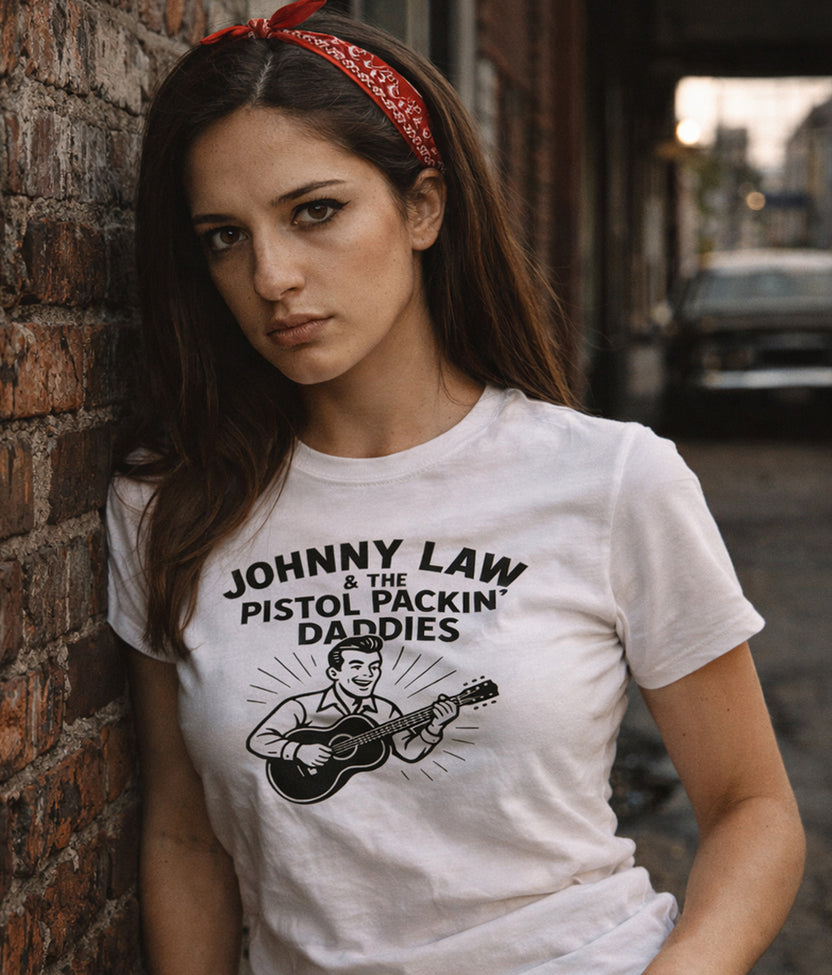 Ladies Pistol Packin Daddies Tee - White