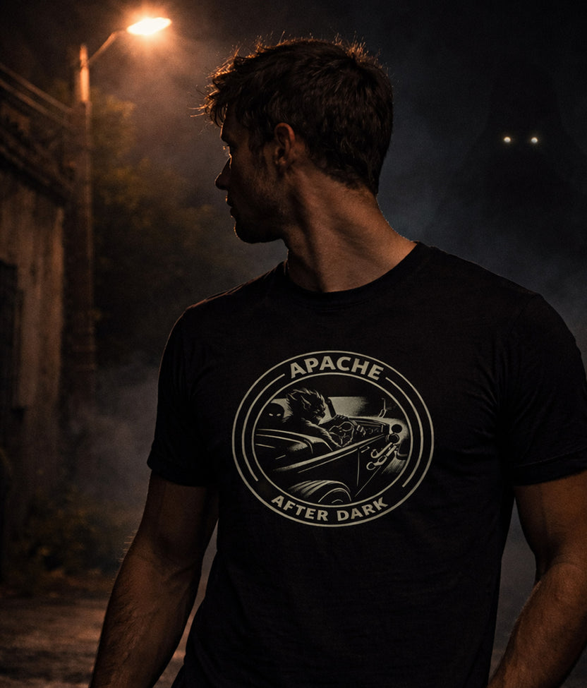 Mens "Apache After Dark" Tee - Apache Designs - Rockabilly Australia Pty Ltd