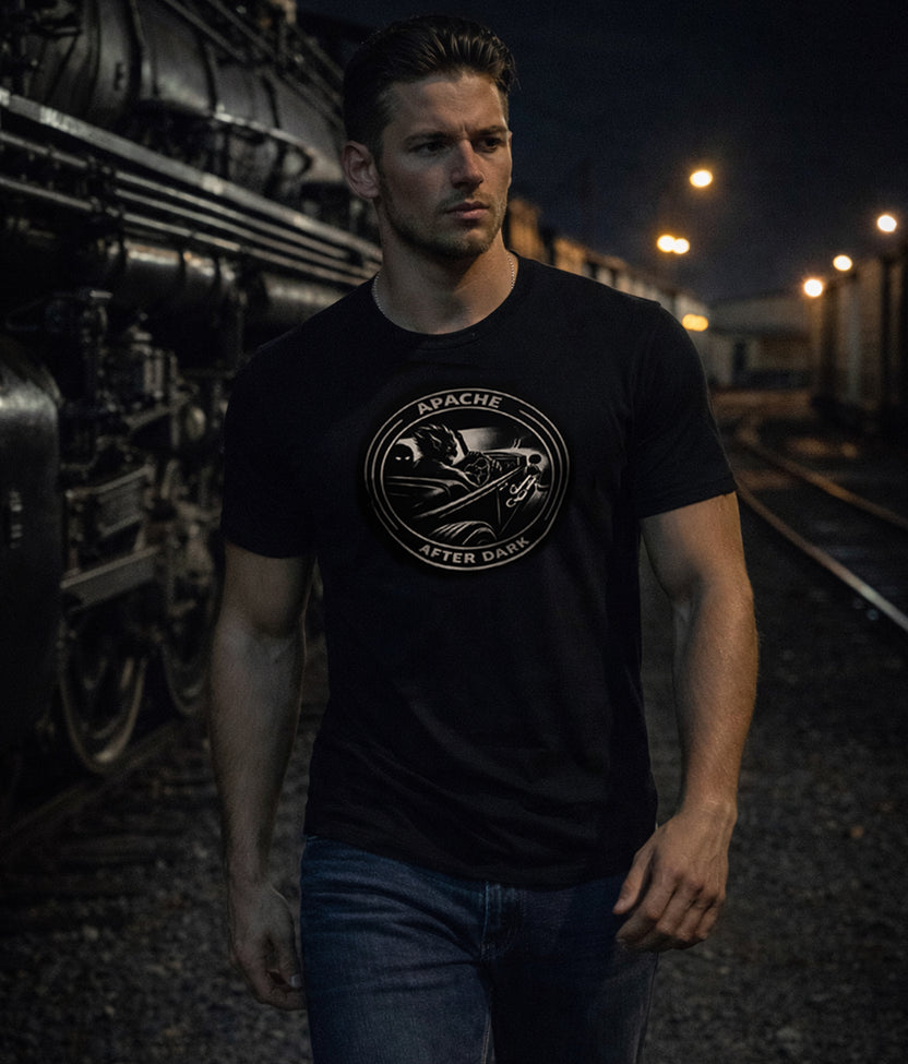 Mens "Apache After Dark" Tee - Apache Designs - Rockabilly Australia Pty Ltd