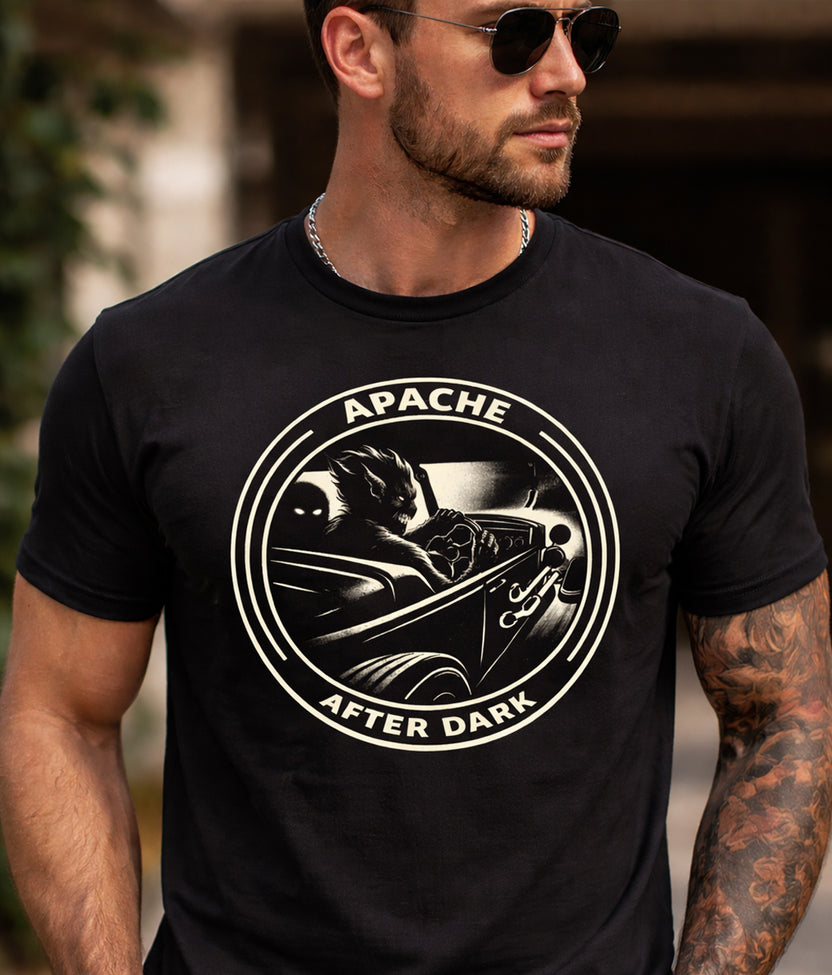 Mens "Apache After Dark" Tee - Apache Designs - Rockabilly Australia Pty Ltd