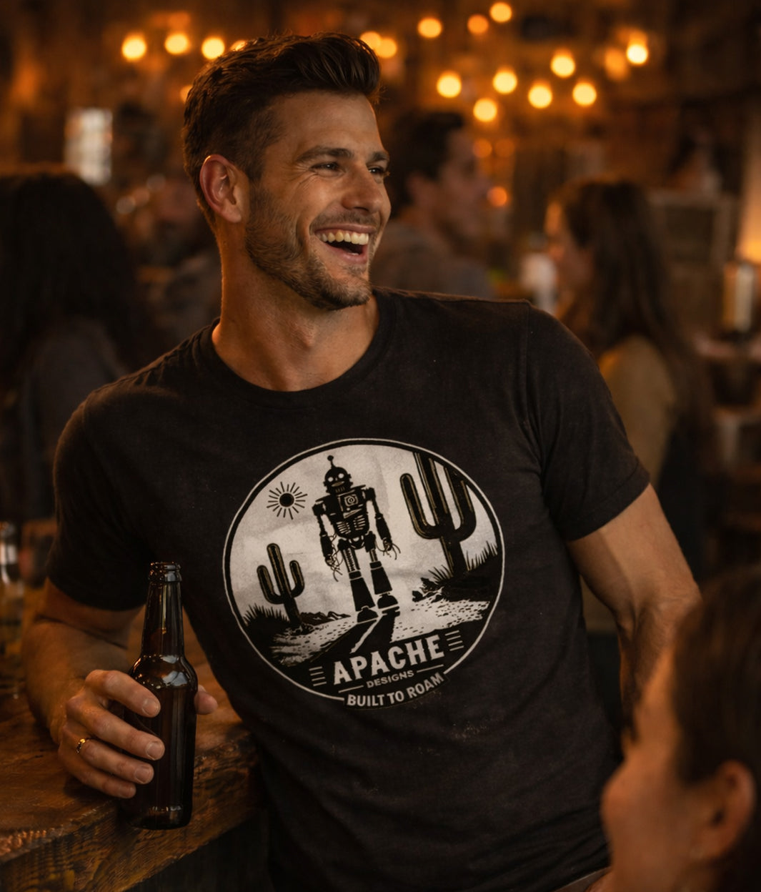 Mens "Built To Roam" Tee - Apache Designs - Rockabilly Australia Pty Ltd