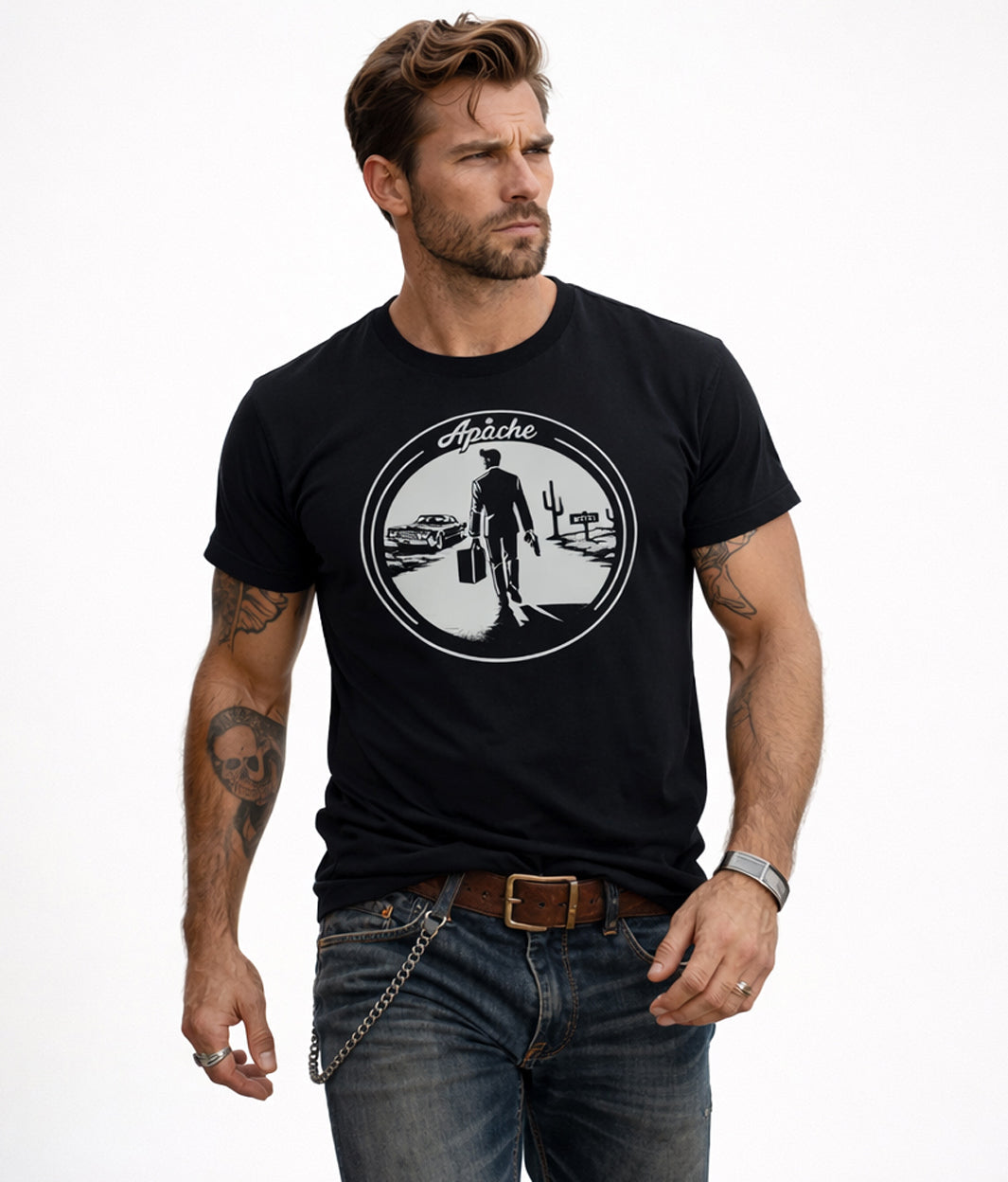 Mens "Desert Run" Tee - Apache Designs - Rockabilly Australia Pty Ltd