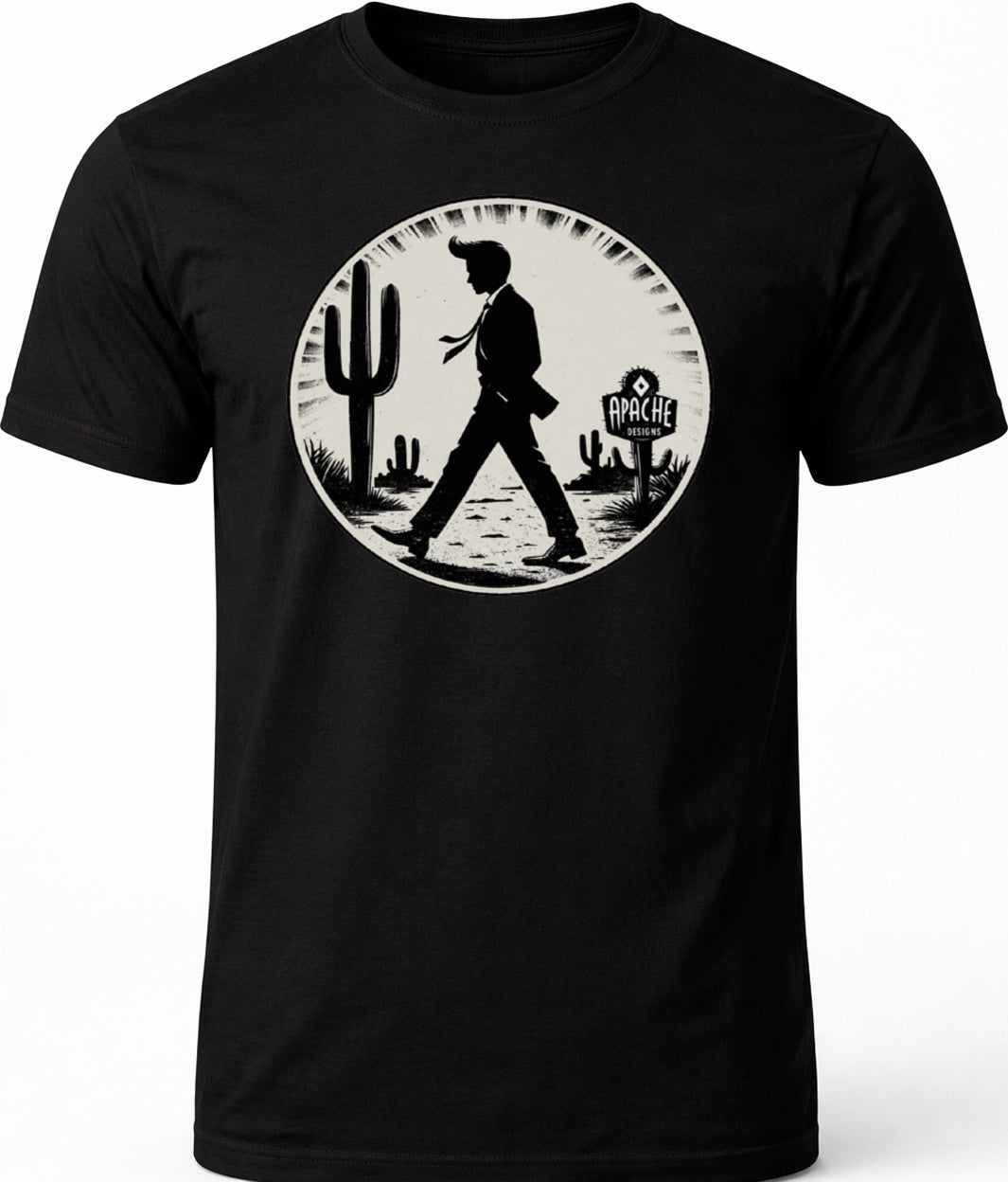 Mens Black "Desert Walker" Tee - Apache Designs - Rockabilly Australia Pty Ltd