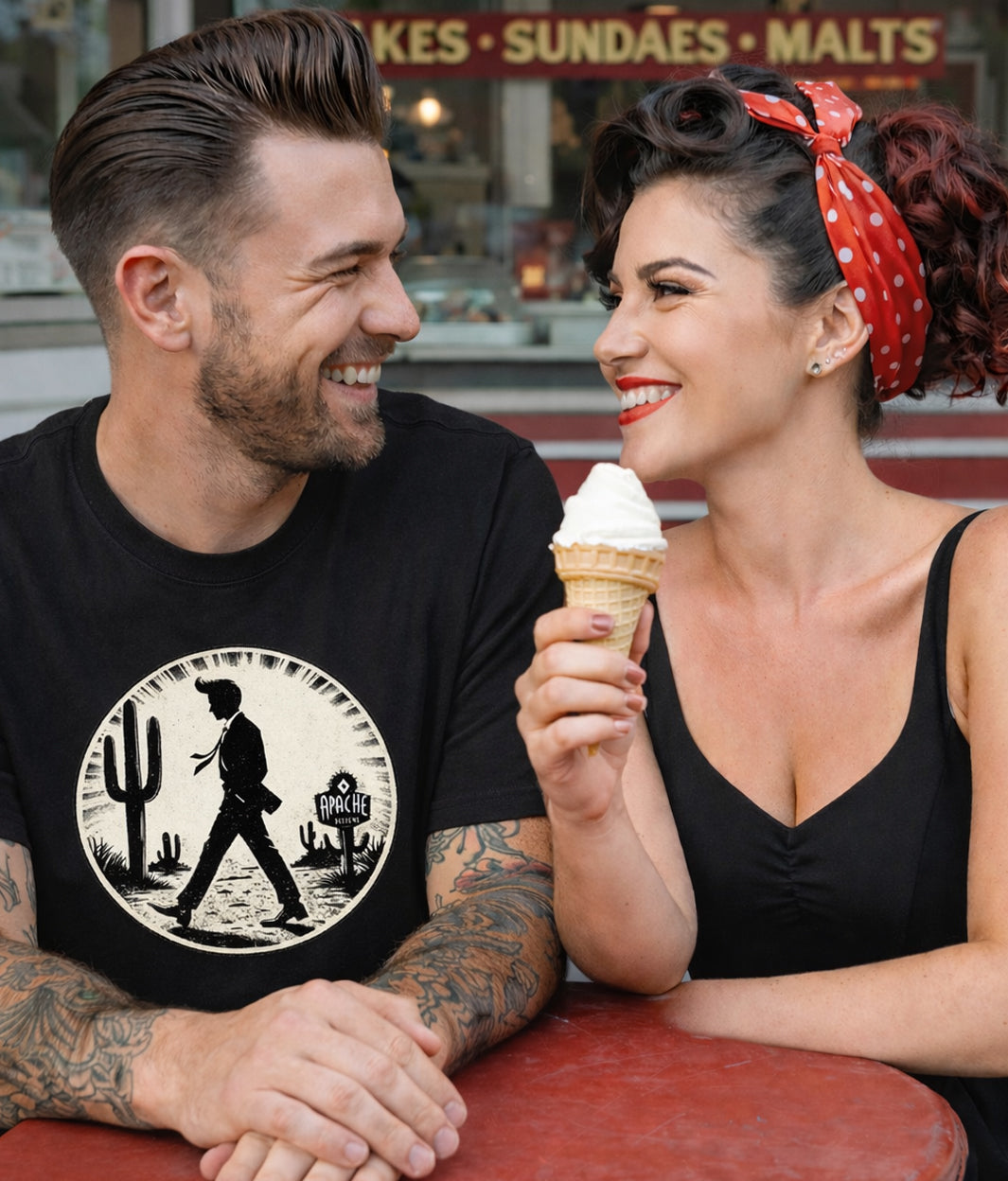 Mens Black "Desert Walker" Tee - Apache Designs - Rockabilly Australia Pty Ltd