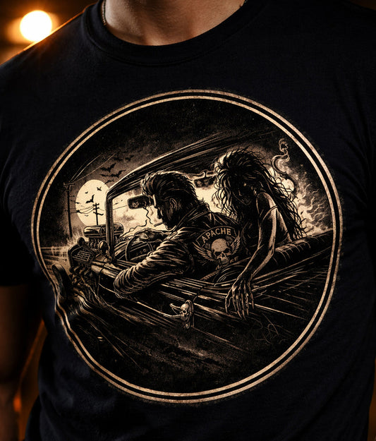 Mens "Apache Devils Ride" Tee - Apache Designs - Rockabilly Australia Pty Ltd