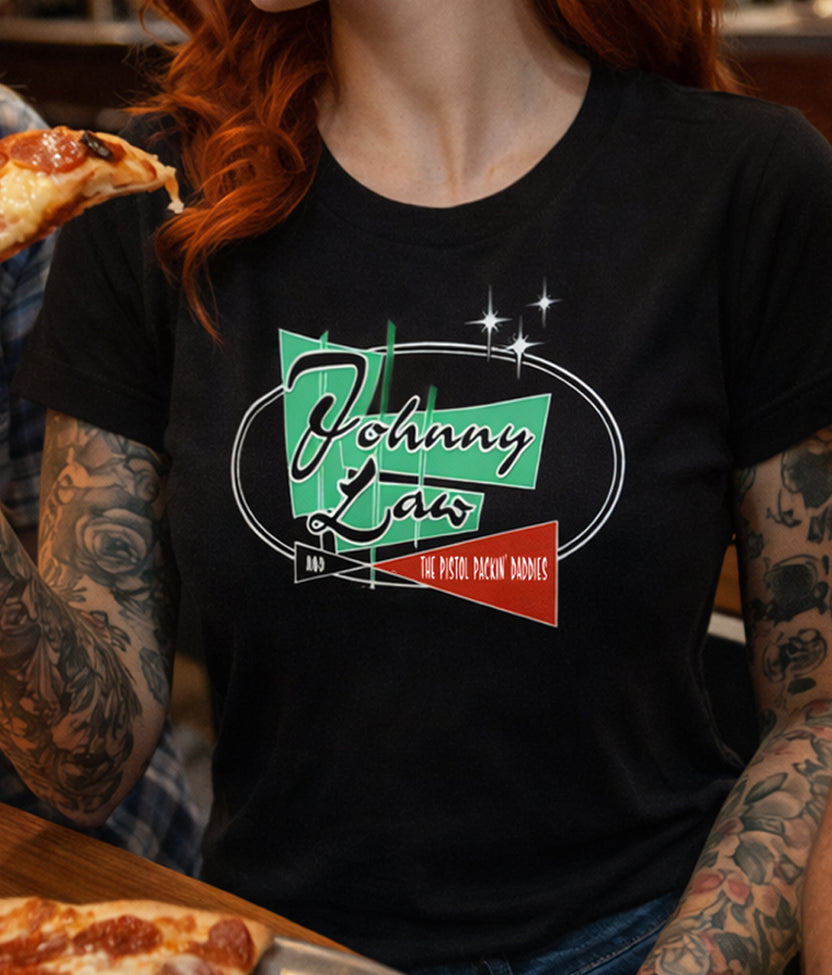 Ladies Original 2009 Johnny Law Tour Shirt - Rockabilly Australia Pty Ltd