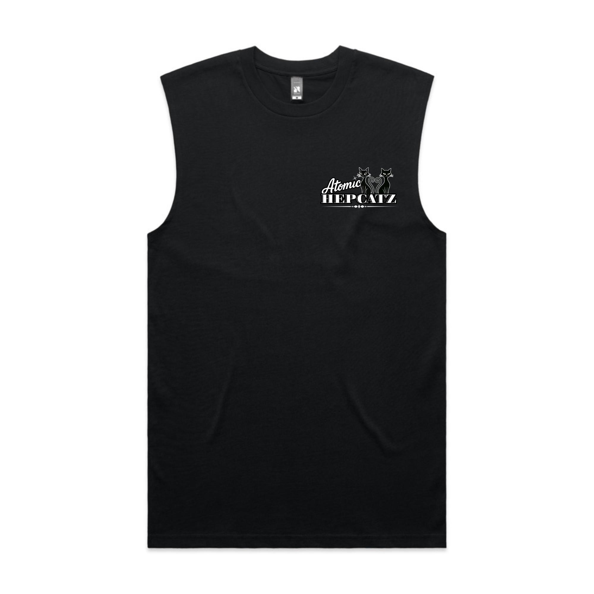 Black Atomic Hepcatz Men’s Crew Tank Top - Rockabilly Australia Pty Ltd